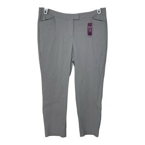 NEW Lane Bryant Madison Ankle Pant 20 40x27.5 Gray White Dots Career Office
